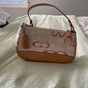 Vintage 2002 Coach Pink, White, and Cream mini bag.
